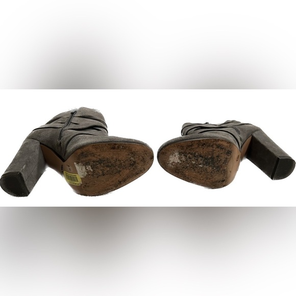 GIANNI BINNI GREY SUEDE BLOCK HEELED BOOTIES WITH TASSEL DETAIL. SIZE 6.5 - Picture 5 of 6